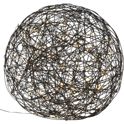 STAR Trassel LED 3D Alu Draht Kugel schwarz Ø 50cm Garten Deko Lichter Leuchte  - Bild 1 von 4