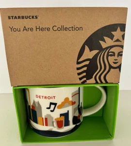 2015 Starbucks You Are Here Collection 14 oz tazza caffè Detroit Michigan nuova scatola - Foto 1 di 6