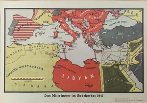 Das Mittelmeer im Spätherbst 1941 +Landkarte+ 2.Weltkrieg, Afrikakorps, Libyen - Bild 1 von 2