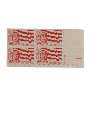 1962 4c Girl Scouts of America 50th Anniv. Stamps - Block of 4 Vintage Postage - Image 1 of 4