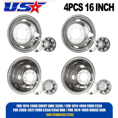 For 2008-2025 Ford E350/E450 van 16" Dually Wheel Simulators Skins Liners Covers - Imagem 1 de 4