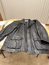CITY STREETS GENUINE SOFT BLACK LEATHER COAT SIZE 2XL WITH QUILTED LINING ZIP UP