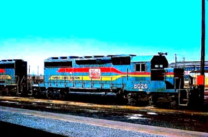 ORIGINALE KODACHROME SLIDE SEABOARD SYSTEM SD40-2 #8026 PORTSMOUTH, VA DICEMBRE 1983 - Foto 1 di 1