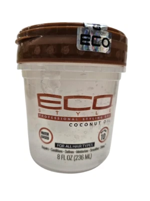 ECO Style professionelles Styling Gel Kokosöl Max Hold alkoholfrei 8 Unzen/236ml
