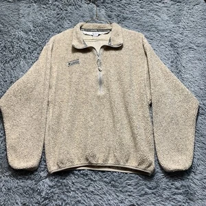 De Colección Columbia Chaqueta Hombres Grande Beige Polar 1/2 Cremallera Pullover Hecho en EE. UU. Tostado - Imagen 1 de 9
