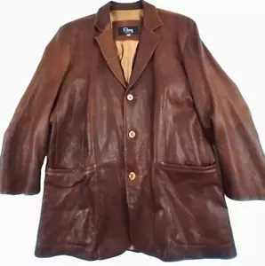 Brauner Leder Erbsenmantel Jacke Remy Vintage Größe 42 Made USA 3 Knöpfe - Bild 1 von 18