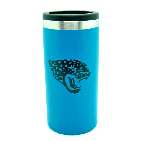Jacksonville Jaguars 12 oz Turquoise Cat Logo Stainless Steel Slim Can Holder Cover