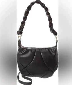 Jason Wu ETTY Braided Shoulder Bag Vegan Leather Hobo BOHO Y2K Black Womens Bag - Picture 1 of 17