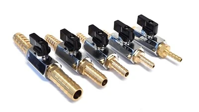 Classic Motorcycle In-Line Fuel/Oil Shut-Off Tap – 5mm to 12mm Hose Tails - Image 1 of 4