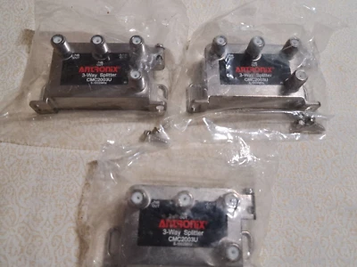 3 Pack ANTRONIX HD Digital High Performance 3-Way Coax Cable Splitter CMC2003U - Image 1 of 2