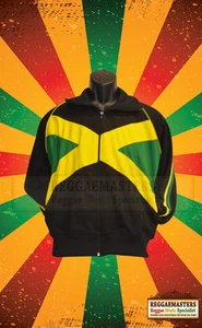 JAMAIKA FLAGGE SCHWARZ GELB GRÜN FARBEN TRAINSUIT TOP/JACKE REGGAE KULTUR - Bild 1 von 1