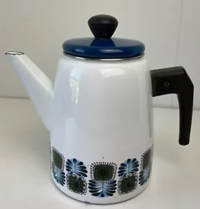 Vintage Emaille Kaffeekanne Kaffeemaschine Austria Email Universal Blumen 60er 70er - Bild 1 von 4
