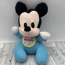Vintage Disney Mattel Arcotoys Baby Mickey Plush Stuffed Animal Toy Rattle
