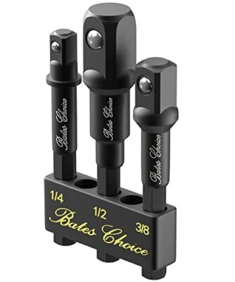 Bates- Impact Socket Adapter Set, 3 PCS, 1/4", 3/8" and 1/2", with Holder,  - Image 1 of 4