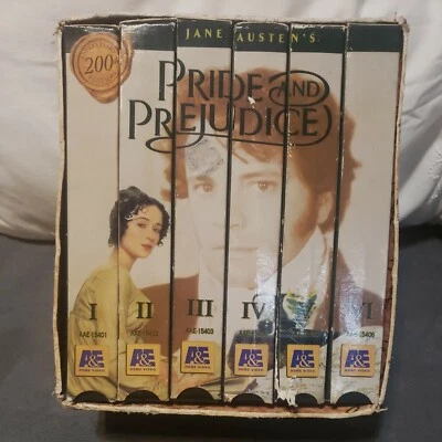 1996 Pride and Prejudice Jane Austen A&E Mini-Series VHS 6-Tape Box Set *WORKS* - Image 1 of 4