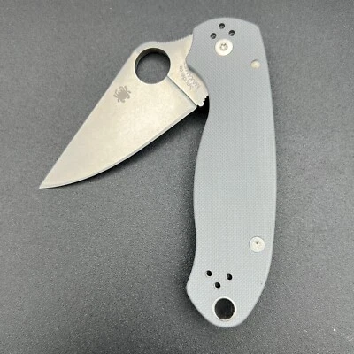 Spyderco Paramilitary 3 Maxamet Blade Gray G10 Handles PM3 C81GPDGY Factory 2nd - Image 1 of 4