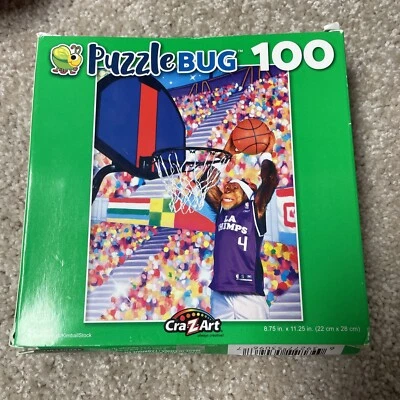 Slam Dunk 100 Piece 8.75" x 11.25" Puzzlebug Jigsaw Puzzle Monkey w/ Basketball - Image 1 of 2