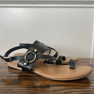 L'Artigiano Lucchese sandali donna punta passante nero Italia pelle taglia 9 estivi - Foto 1 di 18
