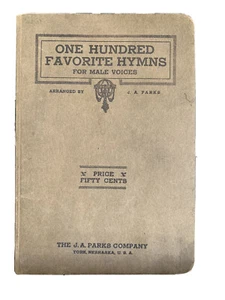 One Hundred Favorite Hymns for Male Voices Antique 1915 Hard Copy Book Lot of 2 - Picture 1 of 5