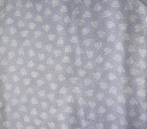 Rare Mary Engelbreit Quilt Fabric Blue White Tea cup Saucer 2000 18 x 43 QT - Picture 1 of 2
