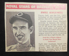 1950-52 Royal Stars Baseball card #9B Ewell Blackwell Cincinnati Reds FS