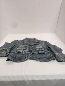 Miss Posh Medium Wash Denim Jacket Women’s Size 10 Short & Decorative - Picture 1 of 14