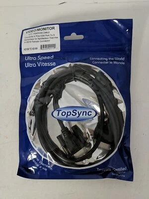 TopSync Video/Monitor 6ft VGA/SVGA CABLE  HD15M - Image 1 of 4