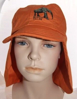casquette SAHARIENNE 51 cm ORANGE ELEPHANT ENTIEREMENT DOUBLEE ANTI UV 80 NEUF  - Photo 1/4
