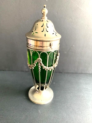 TAMIS A SUCRE UK Antique Sterling Silver Sugar Shaker  Birmingham 1912-13 WBL Foto 1 de 4