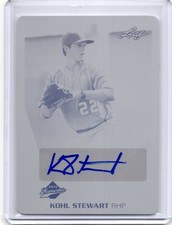 2013 Leaf Black Printing Plate Kohl Stewart Autograph RC 1/1 Auto