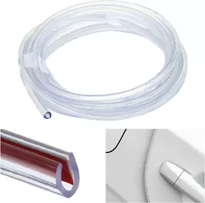 Car Door Edge Guards, 16Ft Clear Chrome Universal U Shape Rubber Sealed Door Edg - Picture 1 of 12