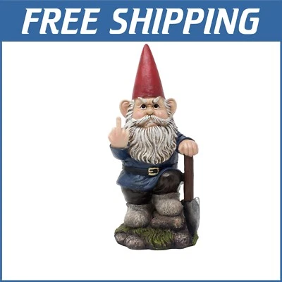 Colorful Mini Gnome Statue with Middle Finger Gesture for Yard Decor - image 1 of 4