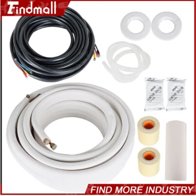 Kit de instalación Findmall de 50 pies para sistemas de mini bomba de calor dividida de 1/4" - 3/8" de diámetro Foto 1 de 4