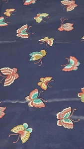 Concord Fabric 4 Yards Joan Kessler Butterflies Blue Fancy Cotton Sheen USA - Picture 1 of 5