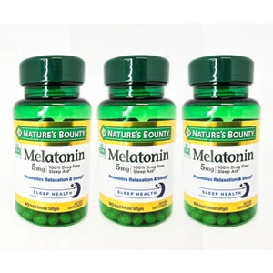Nature's Bounty Melatonin. Promotes Relaxation & Sleep. 5 mg. 90 Gels. Pack of 3 - Picture 1 of 4