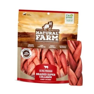 Odor-Free Super Braided Collagen Dog Chews 6” Braided Super Collagen, 10-Pack - Picture 1 of 8