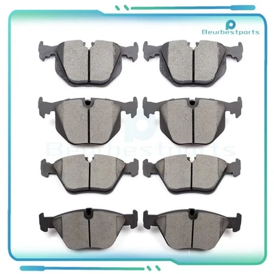Fits 2001-05 BMW 330Xi 330Ci 330i M3 Front And Rear Brake Ceramic Pads Set - Image 1 of 4