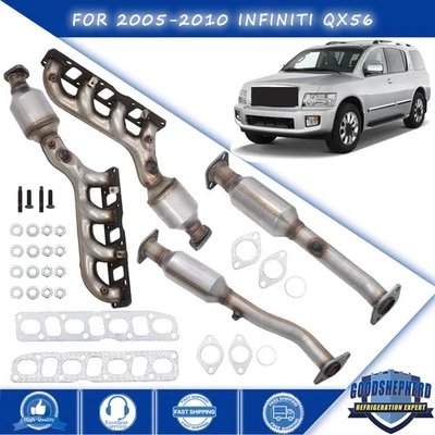 Convertidor catalítico colector delantero y trasero Infiniti QX56 2005-2010 5,6 L 4 PIEZAS Foto 1 de 4