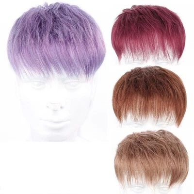 Clip de cabello humano ondulado rizado color en peluca piezas de cabello toupee para hombres Foto 1 de 4