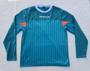 Reebok Herren Large Vintage Fußball Trikot Langarm Goalie türkis blau gestreift - Bild 1 von 11