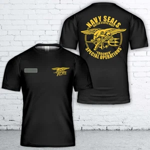 Custom Name US Navy Seals Two Stripes T-Shirt 3D - Picture 1 of 2