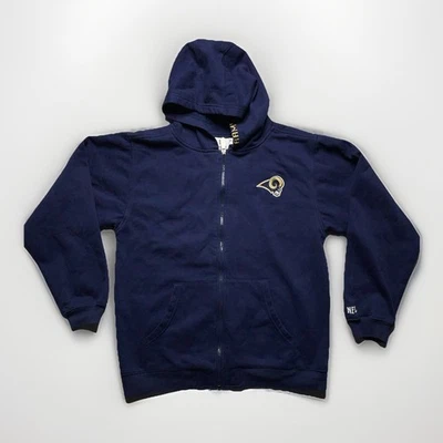 NFL Apparel Los Angeles Rams Sudadera Bordada Cremallera Completa Sudadera con Capucha XL Azul Marino Foto 1 de 4