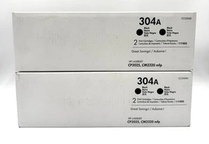 HP 304A Genuine Toner Cartridge Black 2-Pack CC530A - SEALED - Afbeelding 1 van 6