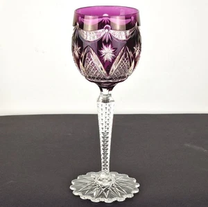 Weinglas Kristall Glas Überfang handgeschliffen um 1910 P689 - Picture 1 of 13