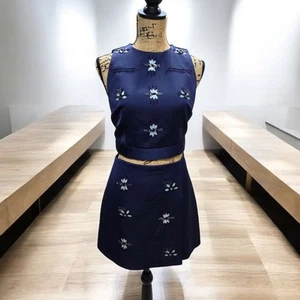 Keepsake The Label Navy 2 Piece Women's S/M Top & Mini Skirt Y2K 90s NWOT READ - Picture 1 of 14