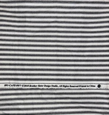 2018 Brother Sister Black and White TICKING STRIPE Fabric Material B91-Cafe-P077 - Image 1 of 3