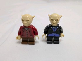 Lot of 2 Lego 4714 Harry Potter minifigs Gringotts Bank Goblin red black coat