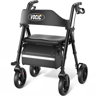 Walkers for Seniors, Rollator Walker with SeatSupports 330lb, 8" Big Wheels-used - Image 1 of 4