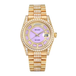 Rolex Day-Date 36 Uhr 36MM Lila Diamant Index Marker Zifferblatt Gelbgold - Bild 1 von 10