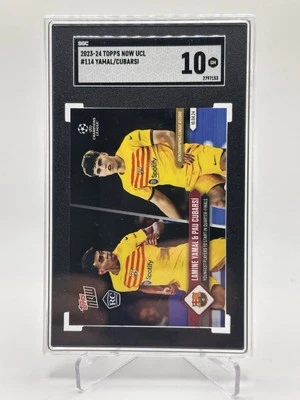 Lamine Yamal & Pau Cubarsi  2024 Topps Now UCL Barcelona  RC  #114  SGC 10 - Image 1 of 2